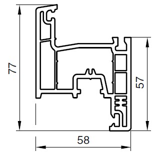 Профиль NOVOLINE 58-3К RED MAX 2023 Створка 9 паз Z 77, шт=6,5м