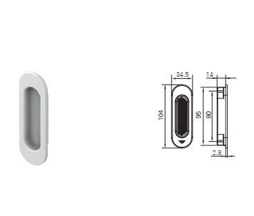 Розетка внешняя, овал 14мм, ROTO PATIO LIFT, цвет белый R07.2