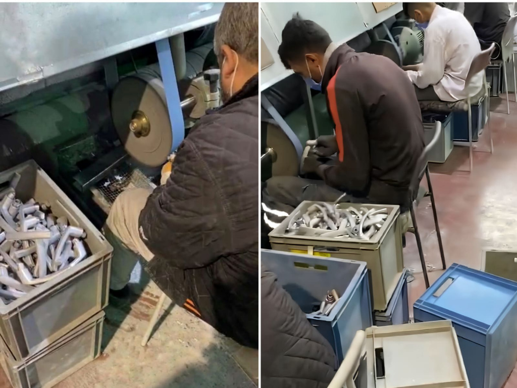 Ручная обработка мелких заусенцев на отлитой детали, © SSK Industry Ручная обработка мелких заусенцев на отлитой детали, © SSK Industry